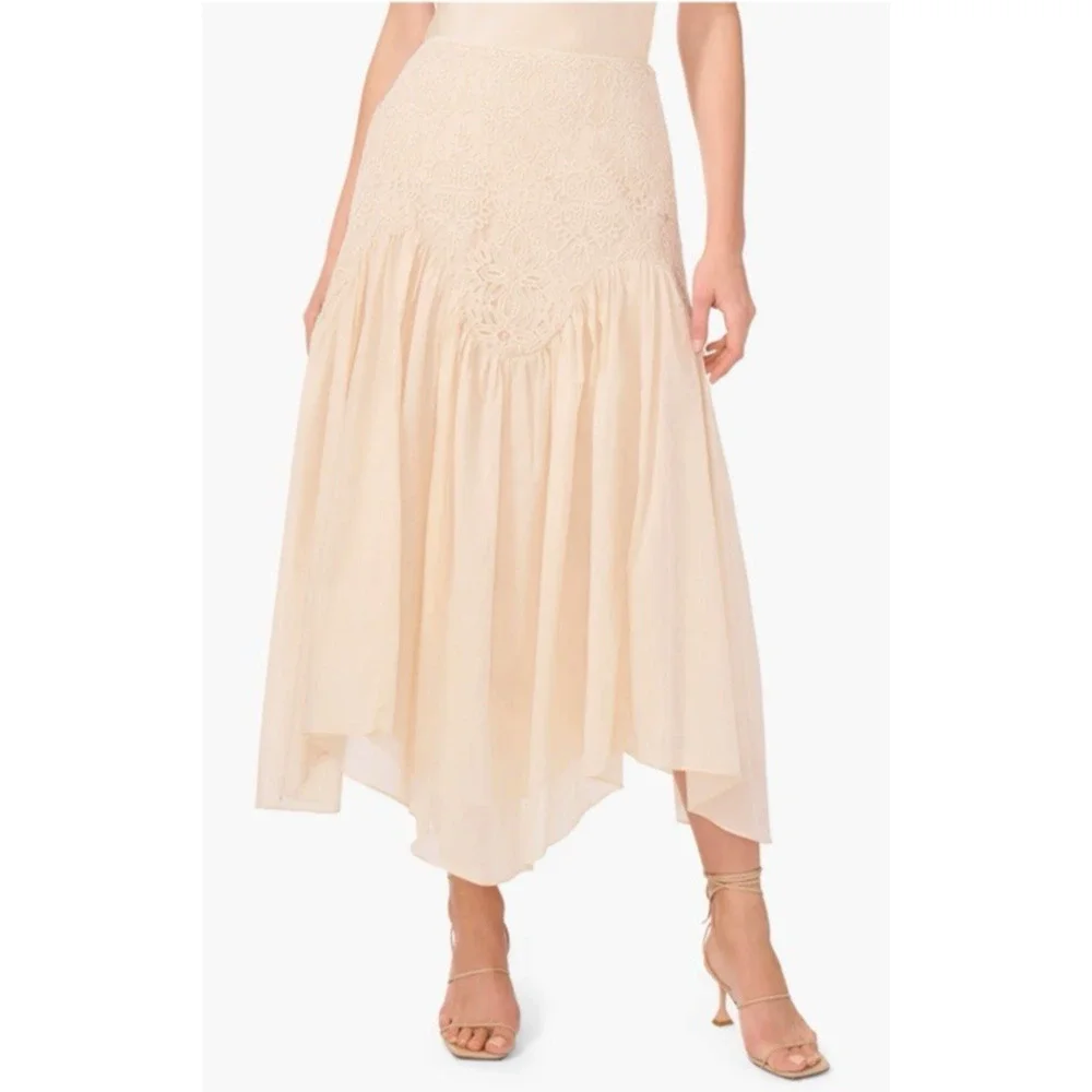 Parker Maxi Skirt 10 High Waisted Lace Cotton Romantic